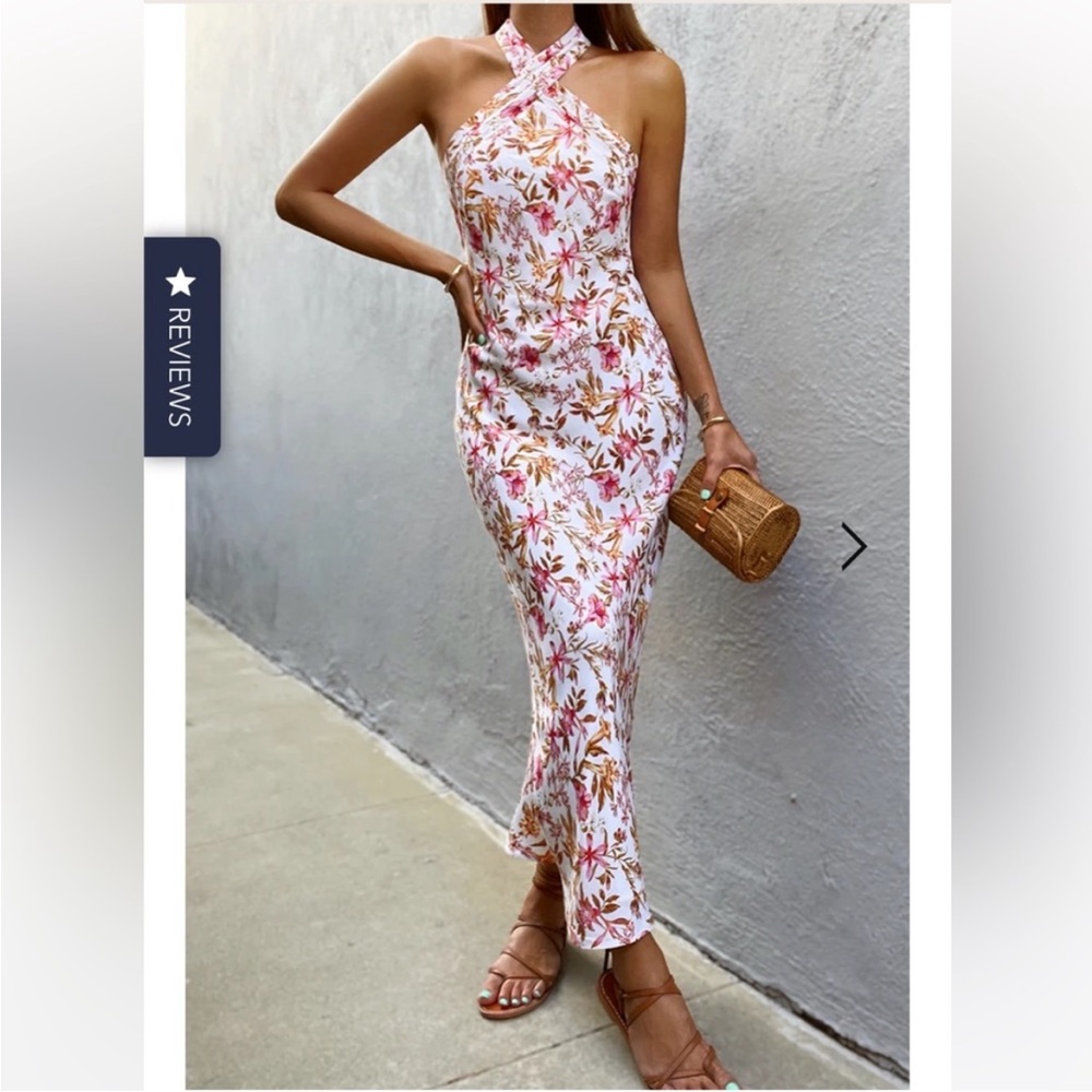 Runaway the Label Floral Halter Neck Maxi Dress XS New- Summer Wedding Guest